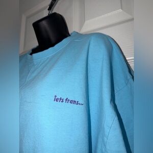 iets frans... Baby Blue Embroidered Logo T-Shirt